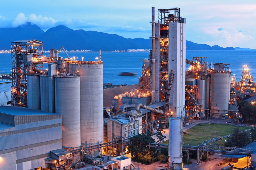 cement factory at night cement factory at night